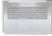 Клавиатура (топ-панель) для ноутбука ASUS N750 серебристая с подсветкой