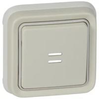 Кнопочный выключатель с подсветкой - 10 AХ - 250 В . Цвет Белый. Legrand Plexo (Легранд Плексо). 069861