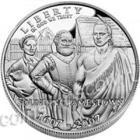 1 доллар 2007 США 400 лет Джэймстауну, proof, серебро