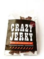 Острое сушеное мясо Crazy Jerky: 100% говядина и перец Каролина Рипер. Коробка 5/10/ 1 уп.