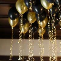 ВесЛандия Шары с гелием под потолок Black & Gold 21 шар