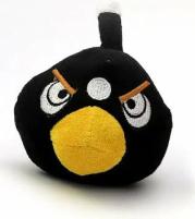 Мягкая игрушка Энгри Бердс черная птица (на присоске)