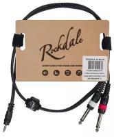 ROCKDALE XC-002-1M готовый компонентный кабель, разъёмы stereo mini jack папа x 2 mono jack папа, длина 1 м