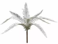 Искусственное растение "Сверкающий папоротник", серебряный, 38 см, EDG