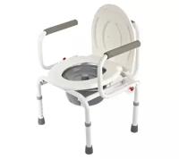 Кресло-стул с санитарным оснащением без колёс wc delux с откидными поручнями