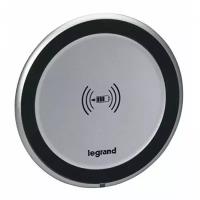 Legrand (Легранд) Беспроводное зарядное устройство Mosaic для установки в мебель алюминий 077580