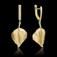 PLATINA jewelry Серьги из желтого золота без камней 02-4535-00-000-1130-02