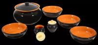 Набор посуды "Вятская керамика" - "Для окрошки" (3,7 кг.) (черный)