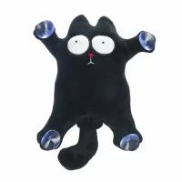 Кот Саймона, на присосках в машину, плюшевая игрушка, высота 30 см, черный