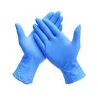 1 пач. 100 шт. S Перчатки нитриловые медицинские смотровые Benovy, цвет голубой, размер S Decoromir (200 штук = 100 пар)
