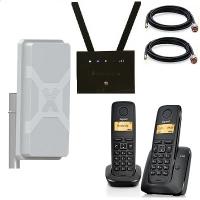 Комплект ShopCarry SIM 315-2N стационарный сотовый радио DECT телефон с двумя трубками GSM/4G/3G WIFI роутер и антенна MIMO