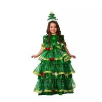 Карнавальный костюм Ёлочка-Царица размер 32 (Золотисто-зеленый)