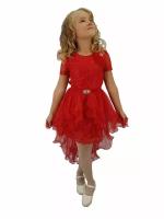 Платье нарядное Minavla Валерия для девочки + юбка (красный)