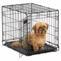 Клетка MidWest iCrate для собак 61х46х48h см, 1 дверь, черная + подарок пеленка