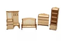 Набор деревянной мебели "Прихожая" для конструктора HappyKon "Кукольный домик" - HK-M003