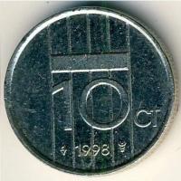 Нидерланды 10 центов 1998 год