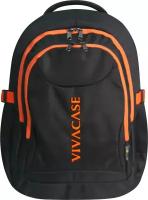 VIVACASE Рюкзак для ноутбука Business Lux 15.6",3 отд, вышивка, оксфорд, ч-оранж (VCN-BBLX15-bl-or)