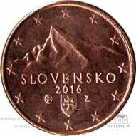 1 цент 2016 Словакия