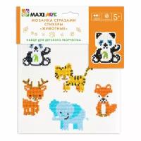 Мозаика стразами Maxi Art набор из 6 стикеров со стразами, Животные 20х20 см (MA-KN0247-9)