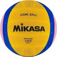Мяч для водного поло MIKASA W6008W р.2, jun, резина, вес 300-320 г, дл.окр. 58-60см, жел-син-роз
