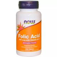 NOW Folic Acid & Vitamin B-12 800 мкг (250 таблеток) - фолиевая кислота с витамино В12