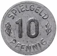 Германия (ФРГ), игровой жетон 10 пфеннигов (Spielgeld) (медаль, токен, жетон, заяц, кролик, spielgeld, pfennig, 10, лист, дуб, животное, фауна) A120203