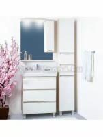 Мебель для ванной Бриклаер Токио 60 светлая лиственница, белый глянец