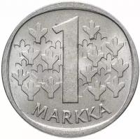 Монета Финляндия 1 марка (markka) 1969-1993 W242501