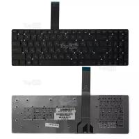 Клавиатура для ноутбука Asus K55, K55A, K55V K55VD, K55VM, A55, U57, K75VJ. Плоский Enter. Чёрная, без рамки. PN: NSK-UGR0R