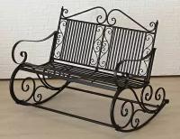 Кованая скамейка качели "Бордье" для двоих, тёмно-коричневая, 117х91х93 см, Boltze