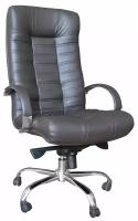 Кресло для руководителя Атлант Хром экокожа коричневая