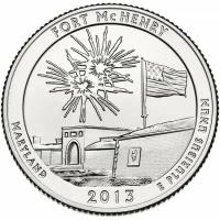 25 центов США 2013 Форт Мак-Генри, 19-й парк
