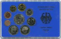 Германия (ФРГ) набор монет 1, 2, 5, 10, 50 пфеннигов, 1, 2, 5 марок 1978 D (9 монет) PROOF