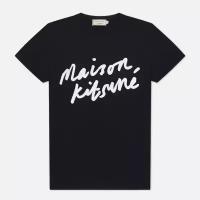 Женская футболка Maison Kitsune Handwriting чёрный, Размер XS