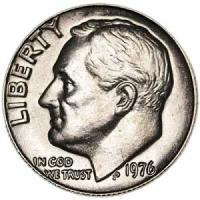 10 центов 1976 США Рузвельт, P