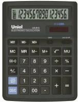 Калькулятор настольный 16 разряд. 2-е пит. черный Uniel UG-610
