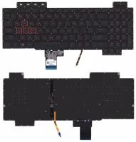 Клавиатура для ноутбука Asus TUF Gaming FX505DT черная с красной подсветкой