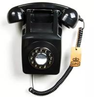 Кнопочный настенный ретро телефон GPO 746 WALL PB цвет черный