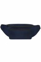 Сумка на пояс / Street Bags / SB-008-030 Поясная сумка с накладным карманом 27х5х15 см / тёмно-синий (One size)