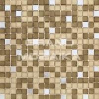 Стеклянная мозаика, серия Смеси 10239. Цвет - бежевый, материал - Стекло, размер чипа: 15x15, размер листа: 295x295, цена за лист