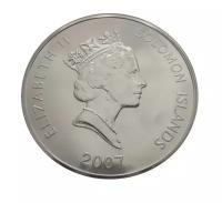 Соломоновы о-ва 5 долларов 2007 Год свиньи Лунный календарь серебро цветная эмаль