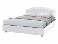 Мягкая кровать из экокожи Promtex Мелори 1 140 х 190 см (1400 х 1900 мм) дизайнерская кровать с мягкой спинкой из кожи кровать белого цвета