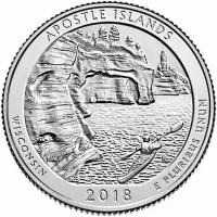 США 25 центов 2018 год - Национальное побережье Апостл-Айлендс (D)