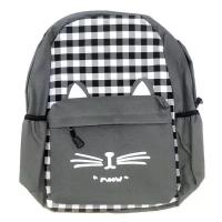 Школьный рюкзак с кошачьими ушками WG серый