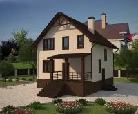 Проект жилого дома SD-proekt 15-0019 (174,9 м2, 8,43*8,43 м, газобетонный блок 300 мм, декоративная штукатурка)