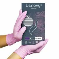Розовые перчатки BENOVY (100 шт)