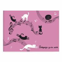 Тетрадь для нот "Коты на розовом", 12 листов