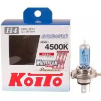Лампа галогенная KOITO H4 12V- 60/55W (P43t) Whitebeam 135/125W, 1шт, 0744W