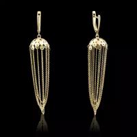 PLATINA jewelry Серьги из желтого золота без камней 02-3676-00-000-1130-48