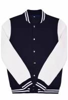 Куртка бомбер / Street Style / Varsity Classic Jacket V 1 / тёмно-синий с белыми рукавами / (L)